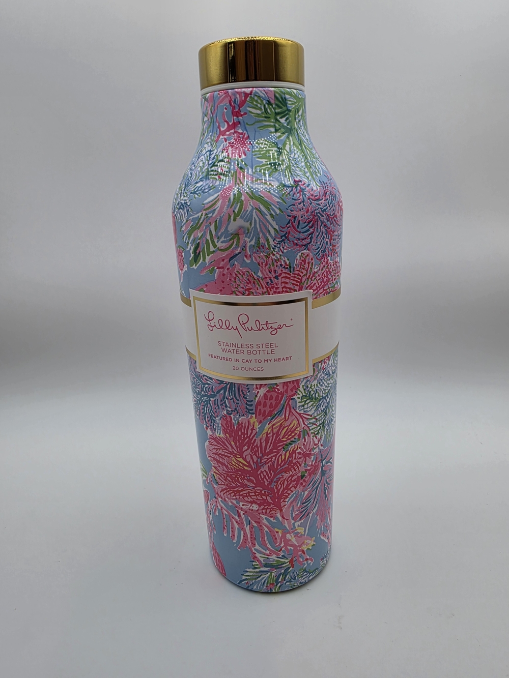 Lilly Pulitzer "Cay To My Heart" Stainless Steel Water Bottle 20 oz